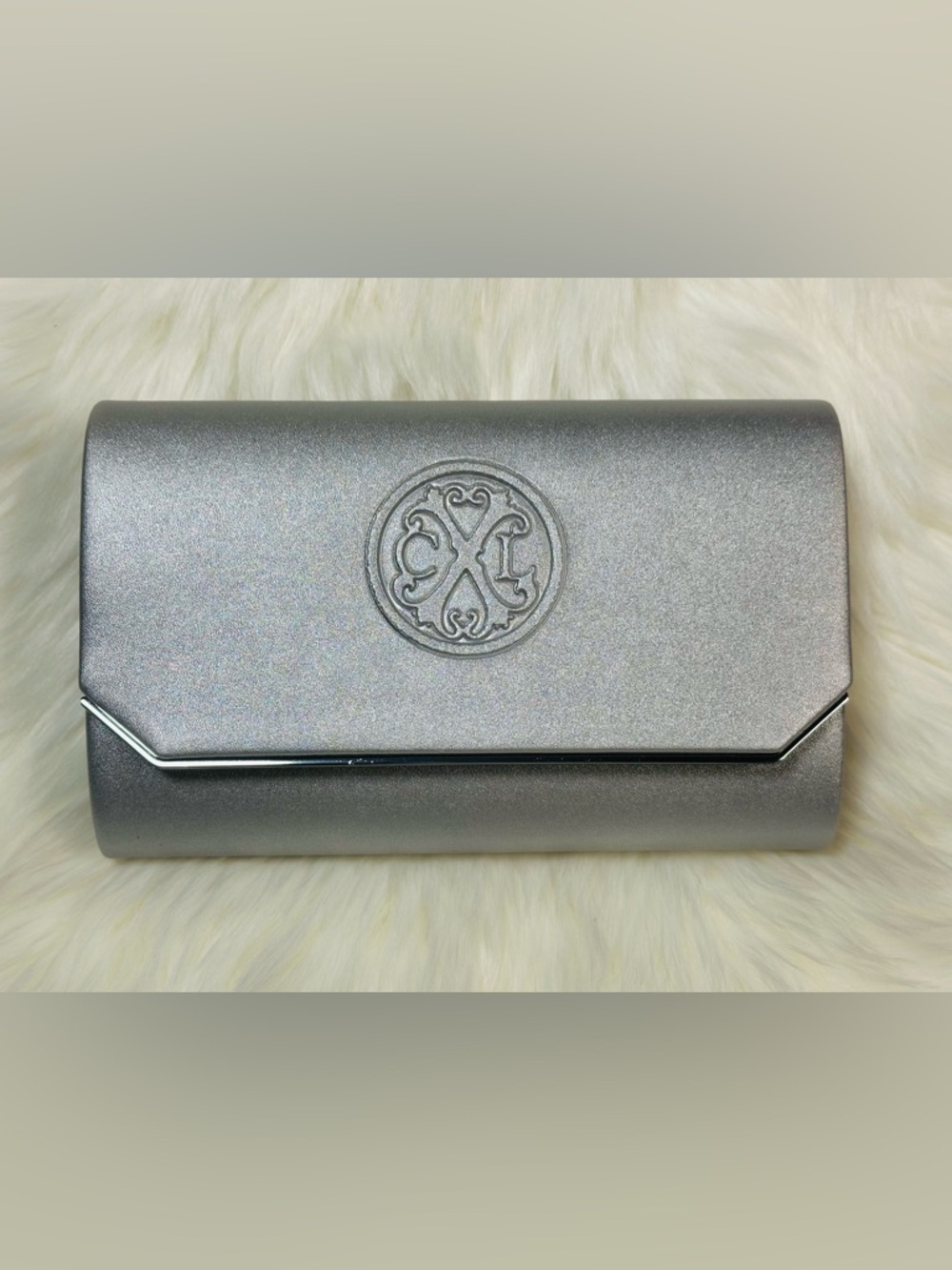 CXL by Christian Lacroix Madison Smooth Silver Clutch